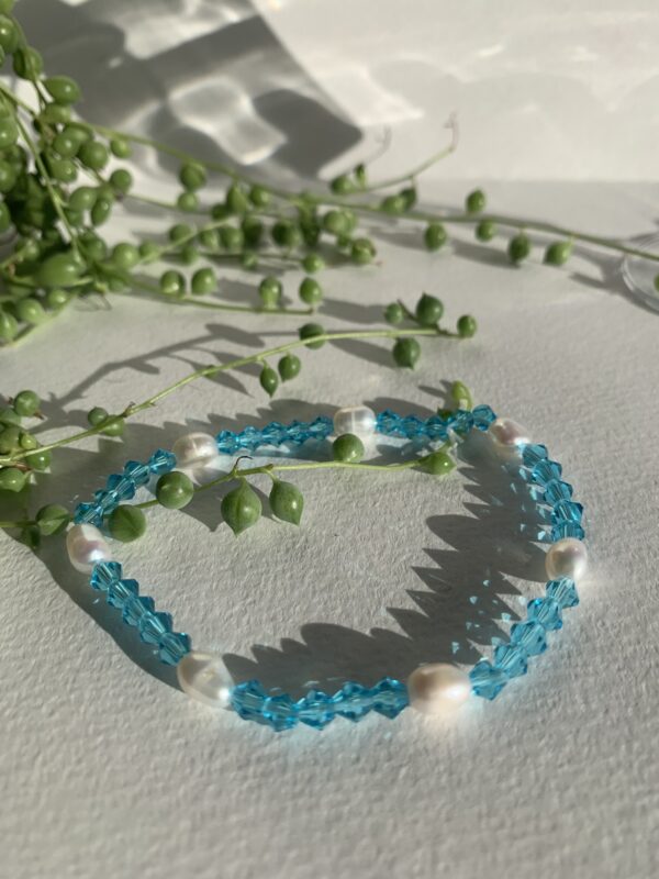 Sky-blue Czech beads bracelet